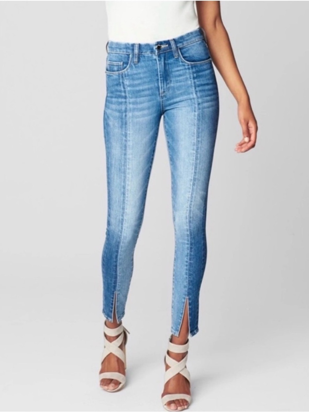 Blank NYC Split Hem The Bond Two Toned High Stretch Jeans Vintage EUC Size 26